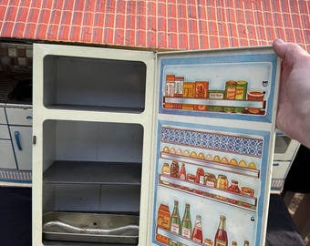 Vintage WOLVERINE Kitchen 3 Toy Play Set Refrigerator Stove Sink