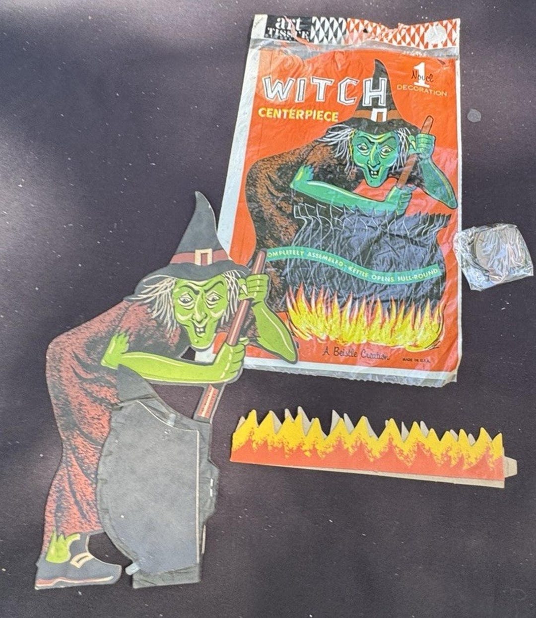 Rare 1960’s Vintage HALLOWEEN BEISTLE DECORATION Witch Centerpiece in ...