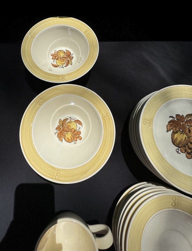 Rare MCM POPPYTRAIL by METLOX Golden Fruit Pattern Variety Dish Lot 1950 image 3