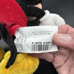 Vintage 1990’s Disney Store Mickey Mouse Plush Soft Velour Stuffy image 5