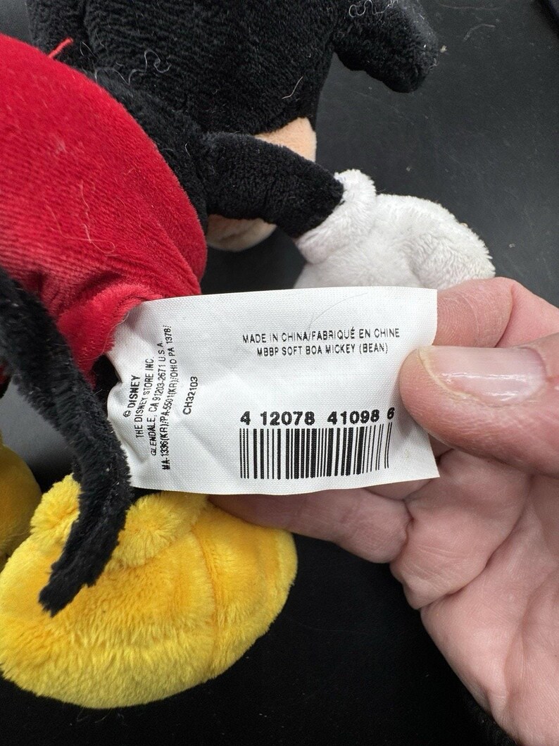 Vintage 1990’s Disney Store Mickey Mouse Plush Soft Velour Stuffy image 5