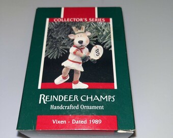 New! Hallmark Ornament Reindeer Champs 1989 Vixen Tennis #4 Christmas -VV QQ