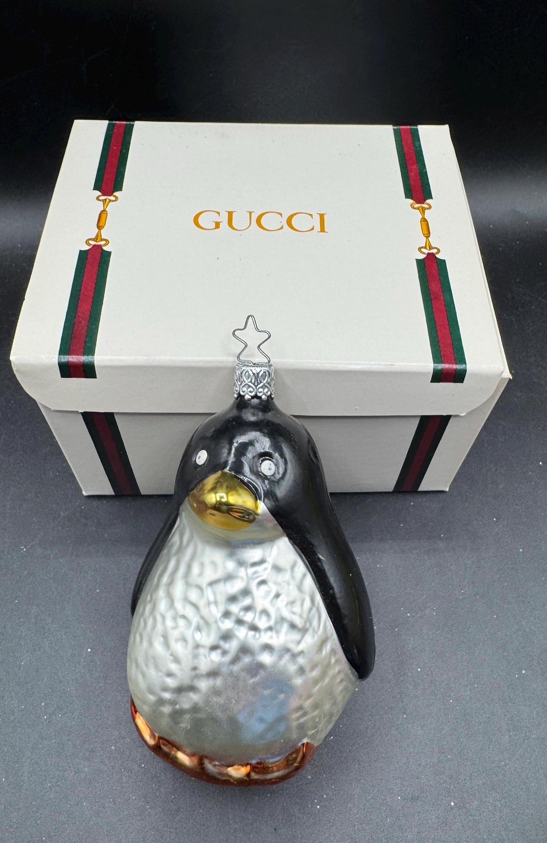 Merck Familys Old World Christmas Adorable Penguin Ornament Blown Glass ...
