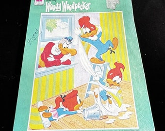 Vintage Whitman Woody Woodpecker 100 große Teile Puzzle 1980