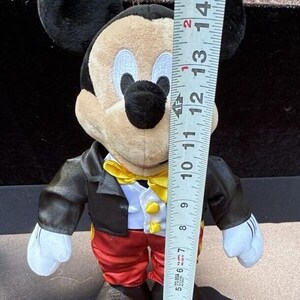 Vintage Disney Parks Mickey Mouse Plush In Black Suit Tuxedo 10" Mint! image 3