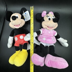 Vtg Disney Mickey Mouse Minnie Mouse Plush Toy Disney Junior Set New NWT! image 3