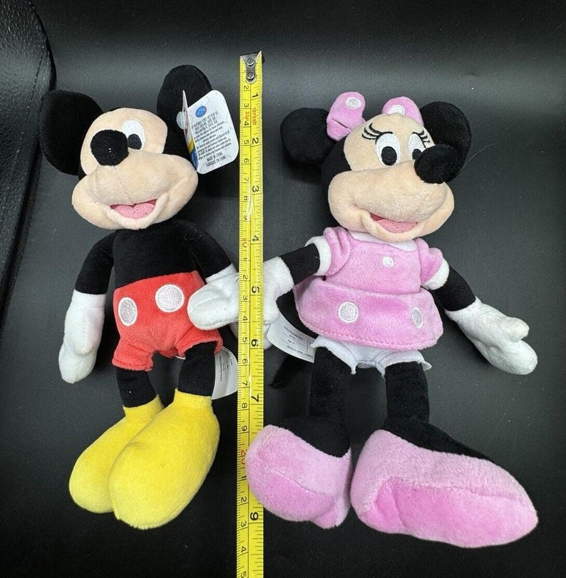 Vtg Disney Mickey Mouse Minnie Mouse Plush Toy Disney Junior Set New NWT! image 3