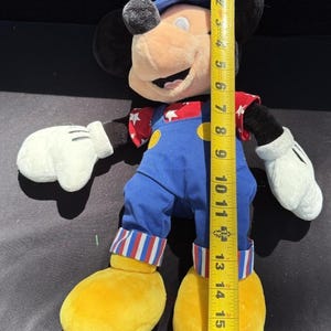 1990’s Disney Store Mickey Mouse July 4th Special Ed America Overalls 17" Plush image 8