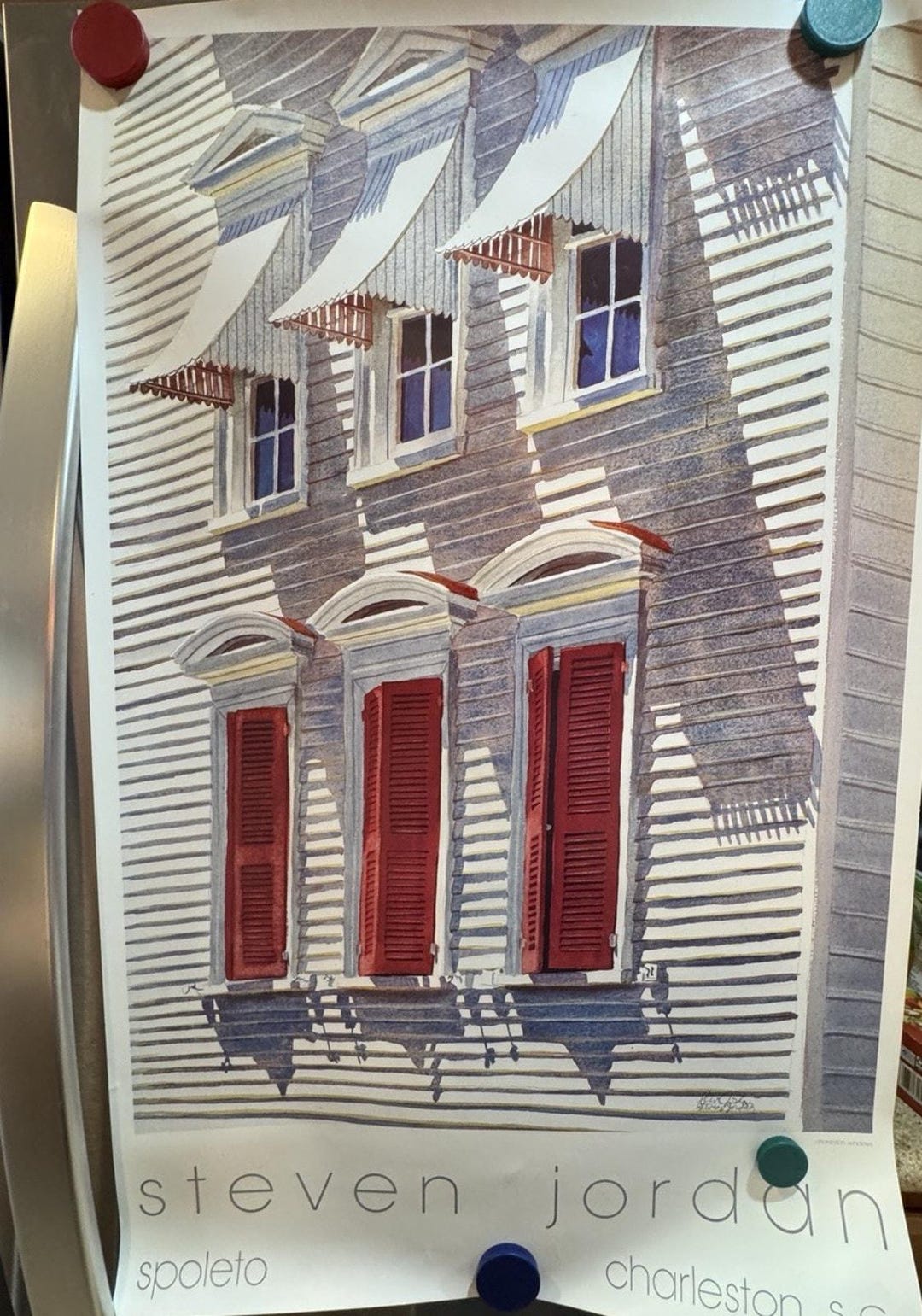 Poster Print Steven Jordan SIGNED Charleston Windows Spoleto SC 29