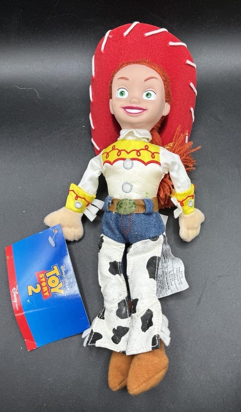 Brand New Vtg JESSIE from Toy Story 2 Disney Store Bean Bag Plush 11” image 1