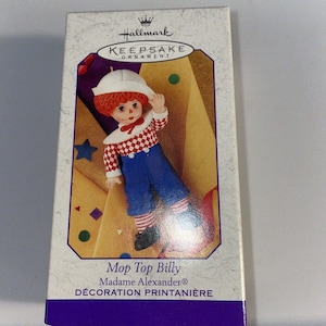 Neue 1999 Hallmark Andenken Weihnachtsverzierung ~ Madame Alexander ~ Mop Top Billy. O,H