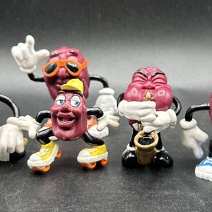 Lot of 5 Vintage California Raisins Figures Figurines Toys PVC 1987-1988 -1
