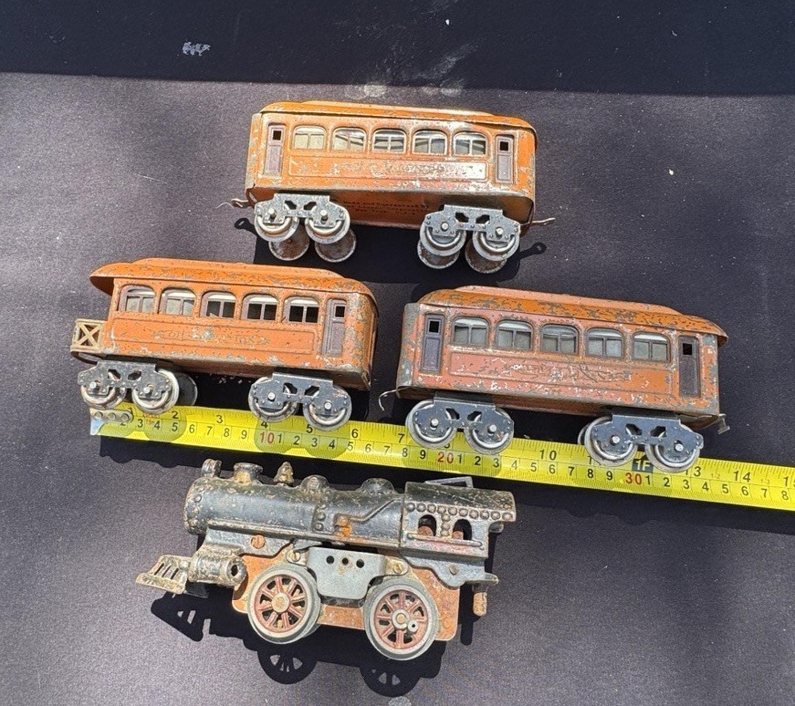 Rare 1920’s Lionel Prewar O Gauge Train Cars & American Flyer Engine ...