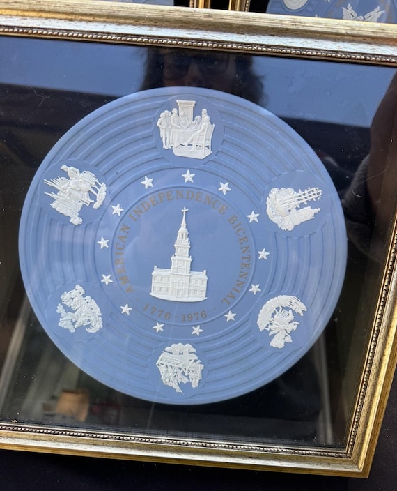 ウェッジウッド　アメリカ独立記念日　限定品 額入りウェッジウッド アメリカ独立200周年記念コレクターズプレート3