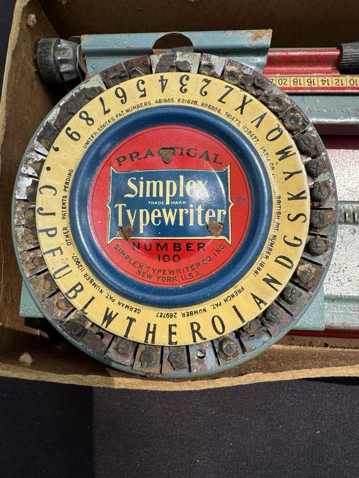 Toy Jouet machine à écrire simplex Typewriter Modèle 100 Début
