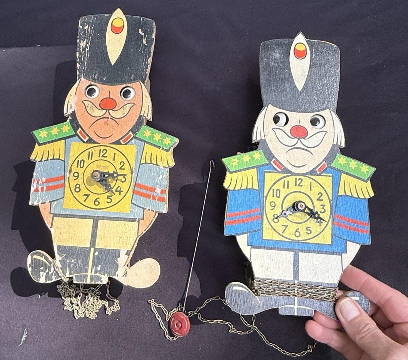 2 Vtg German Cuckoo Clock Nutcracker Soldier “helmut Kammerer