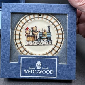 Wedgwood Ted&#39;s Train Ed #1 The Engineer Christmas Ornament White Jasper MIB -15D
