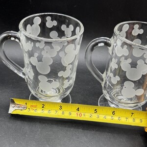 2 Vtg Disney Store Mrożone uszy Myszki Miki 5" kubek na cokole Libbey Glass NWT zdjęcie 6