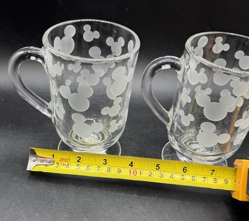 2 Vtg Disney Store Mrożone uszy Myszki Miki 5" kubek na cokole Libbey Glass NWT zdjęcie 6