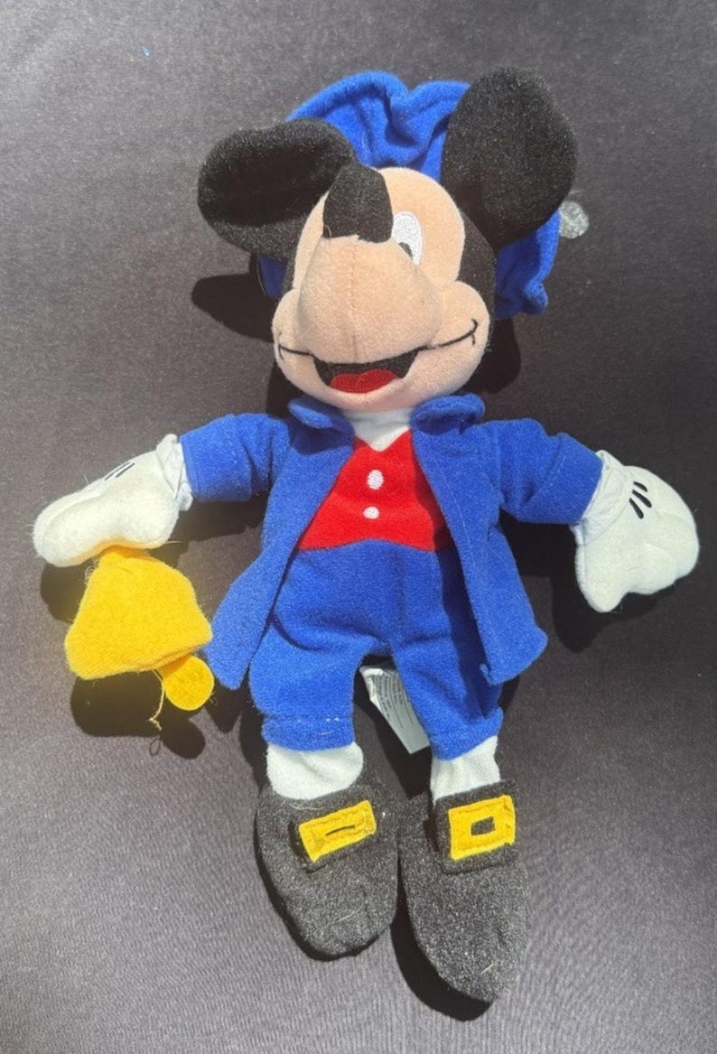 Vtg 1999 Disney Mickey Mouse As PAUL REVERE Americana America 9" pluche figuur afbeelding 4