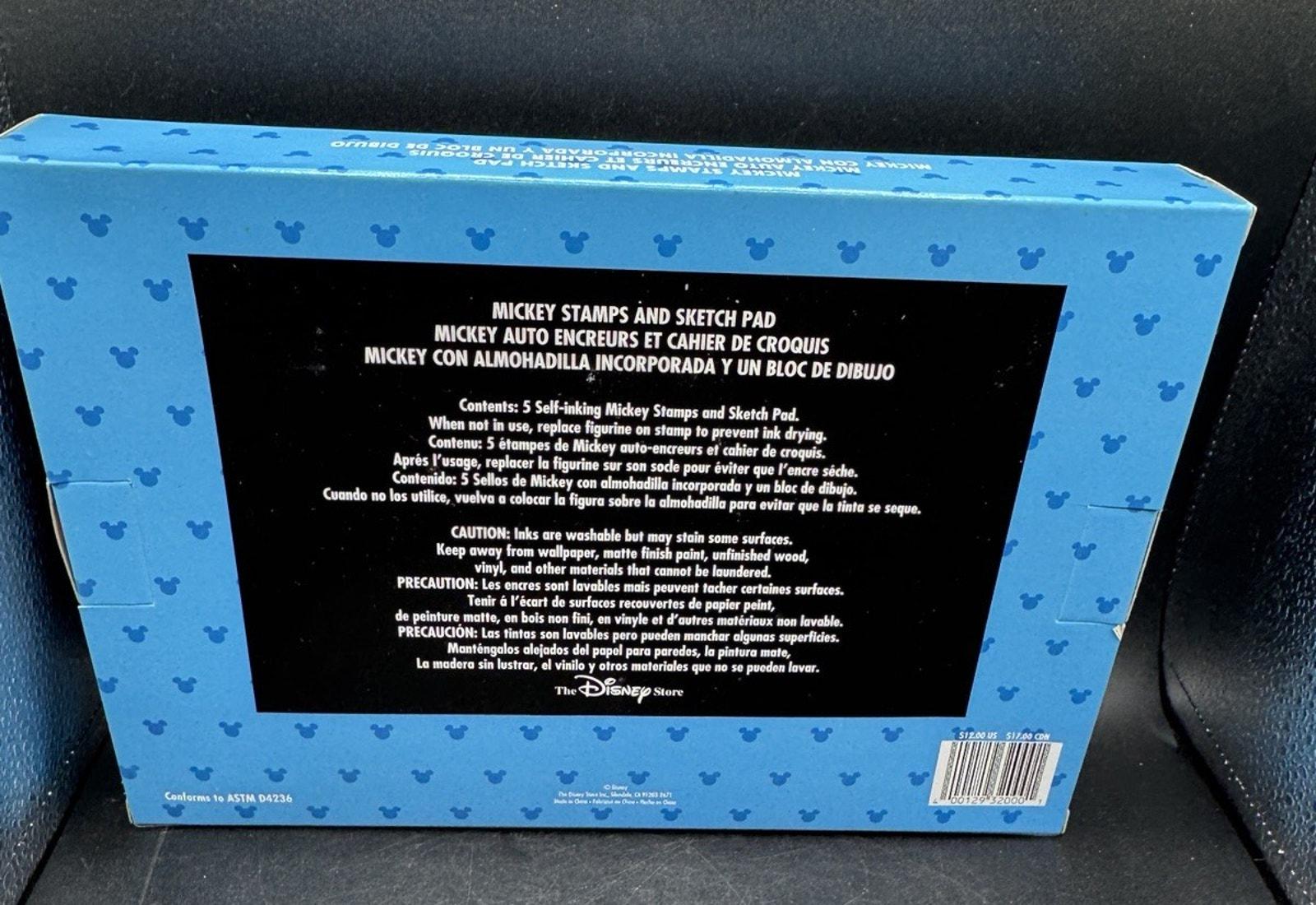 Vtg 1990's Disney Store Mickey Mouse and Friends Rubber Stamp Set