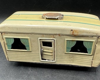 Rare Vintage House Trailer Tin Litho Camper Toy Japan Marked AN Japan -T33