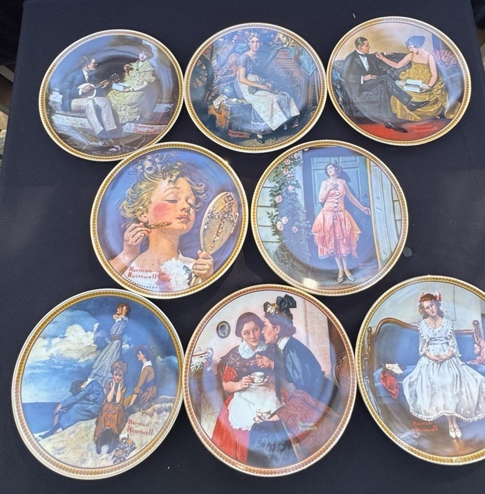 Norman Rockwell Plate Sets - Etsy