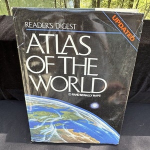世界地図帳 リーダーズダイジェスト ランドマクナリー地図 1987 HC 地形図 -Bk27