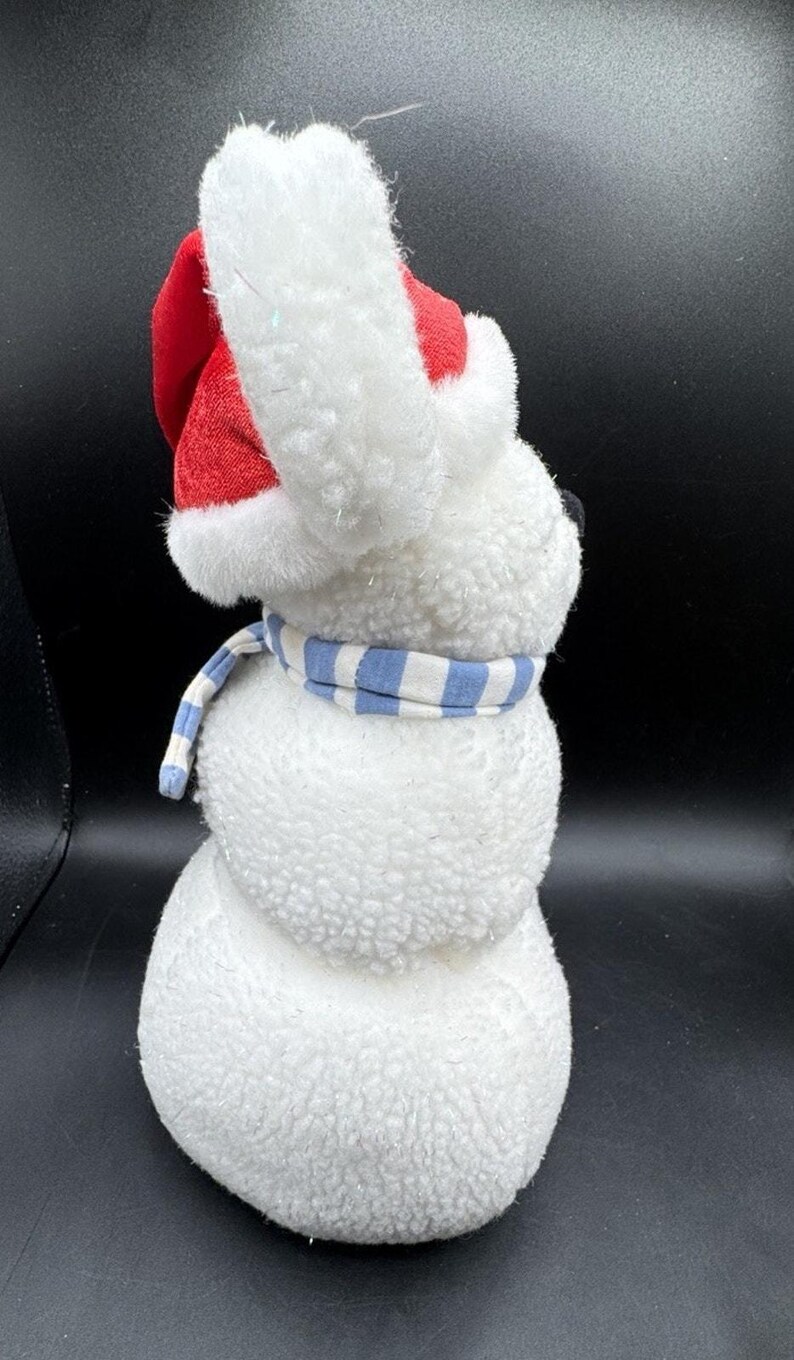 2001 Rare Disney Store Mickey Mouse Snowman Plush 12" Christmas Santa Hat image 2