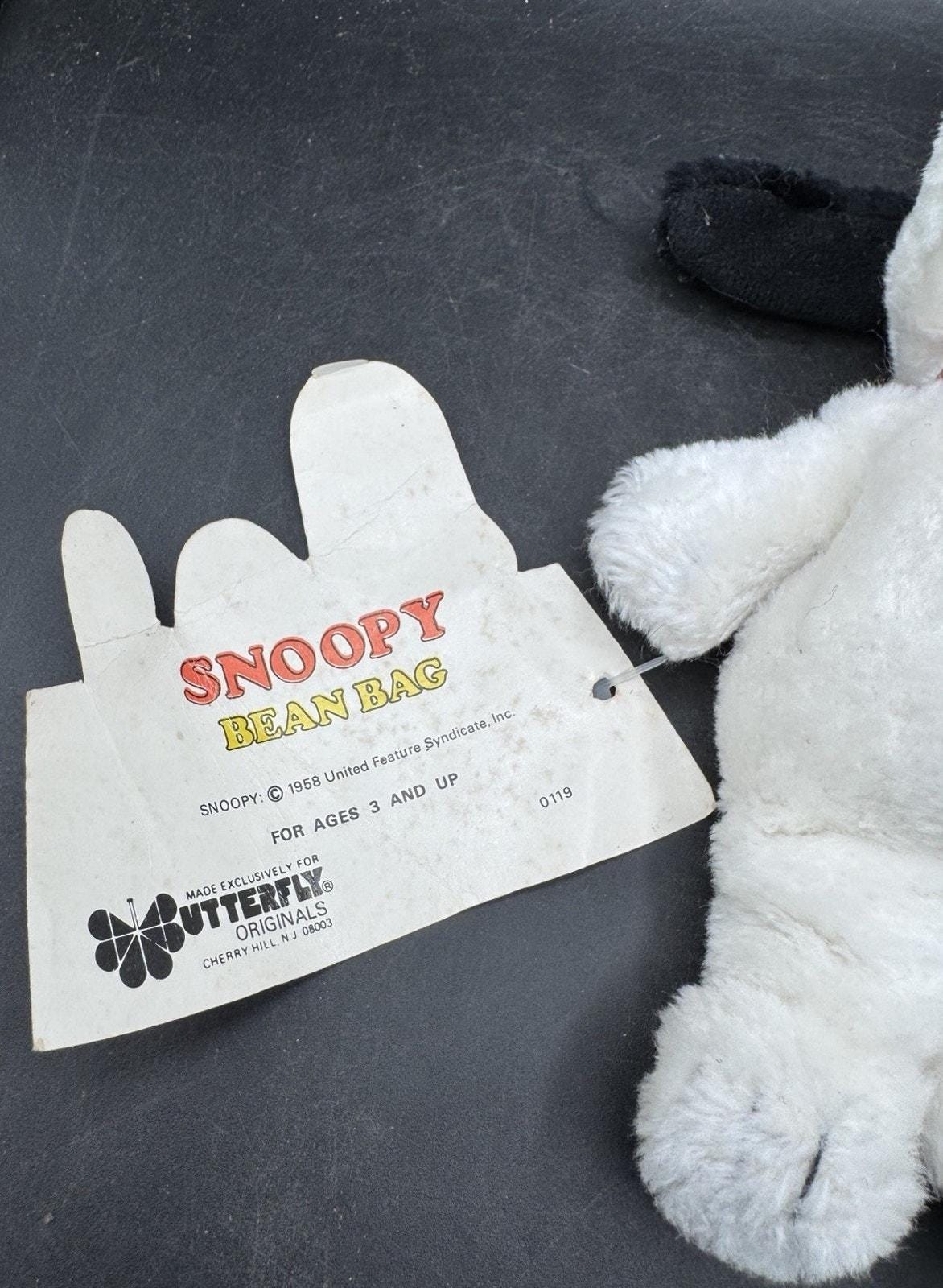 Vintage 1958 Butterfly Originals SNOOPY BEAN BAG With Tag! - Etsy