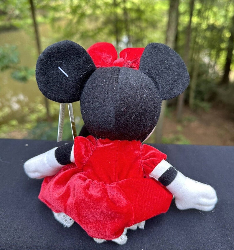 1990s Disney Store “December” Blue Topaz Birthstone Minnie Mouse 8” Bean Plush image 3