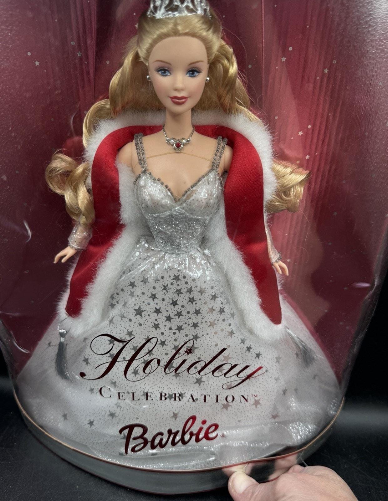 2001 Holiday Celebration Barbie Doll Special Edition Silver Gown NIB Mattel  - Etsy
