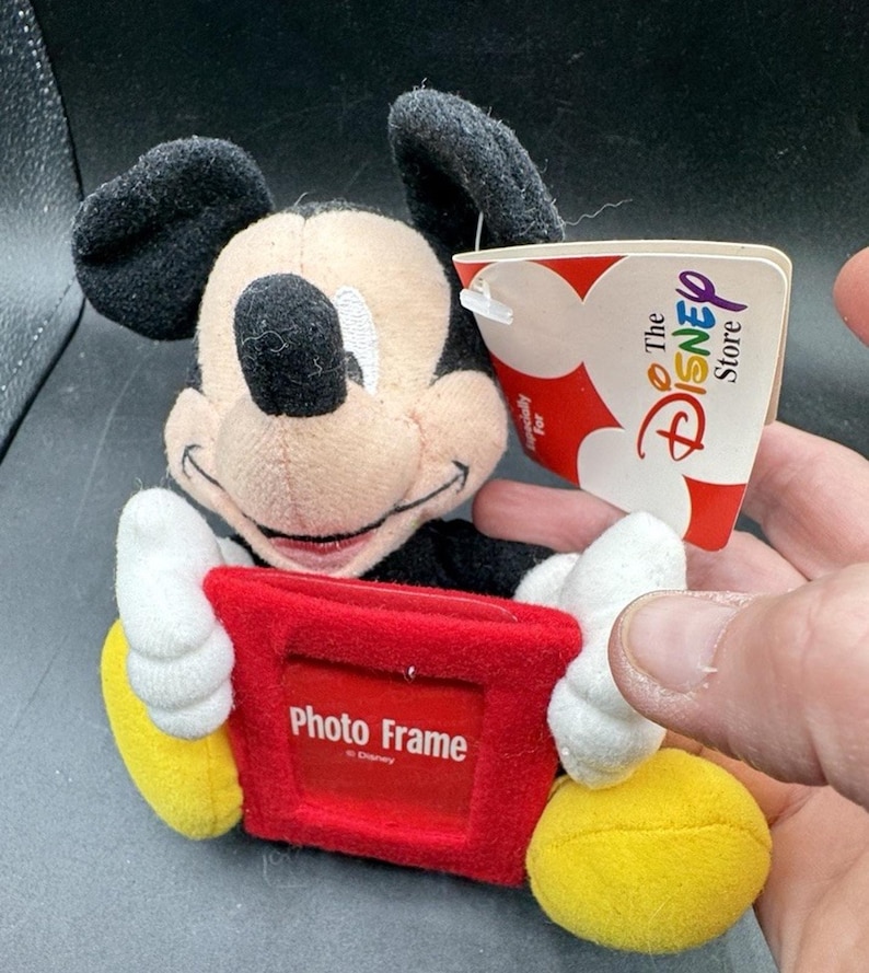 Disney Store Mickey Mouse Vintage Plush Toy Picture Frame New With Tags NWT! image 4