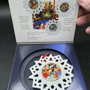 Vintage Hutschenreuther Engel Porzellan Weihnachtsschmuck in Originalbox -7D