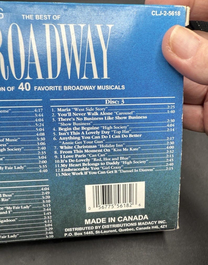 The Best of Broadway by Various Artists 1994 Madacy Canada CD 3 Discs ...