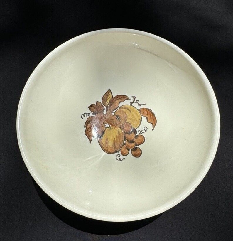 Rare 1950 MCM POPPYTRAIL by METLOX Golden Fruit Pattern 11 Fruit Bowl image 2