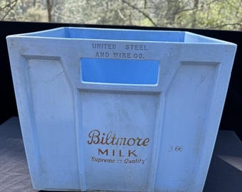 Vintage the Farm Dairy Milk Crate, Plastic Storage Container