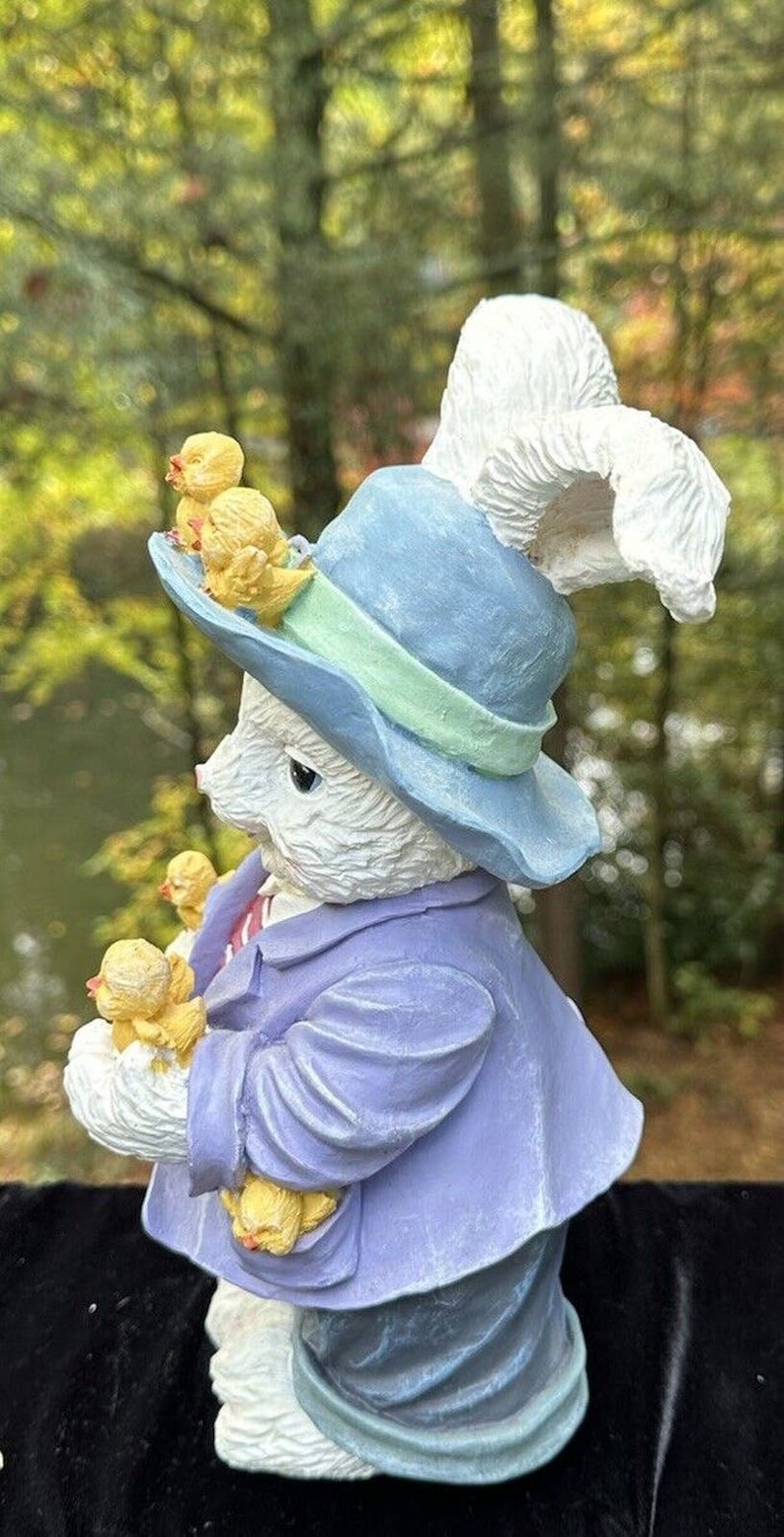 Adorable 11” White Peter Rabbit Easter Bunny Covered in Baby Chicks ...