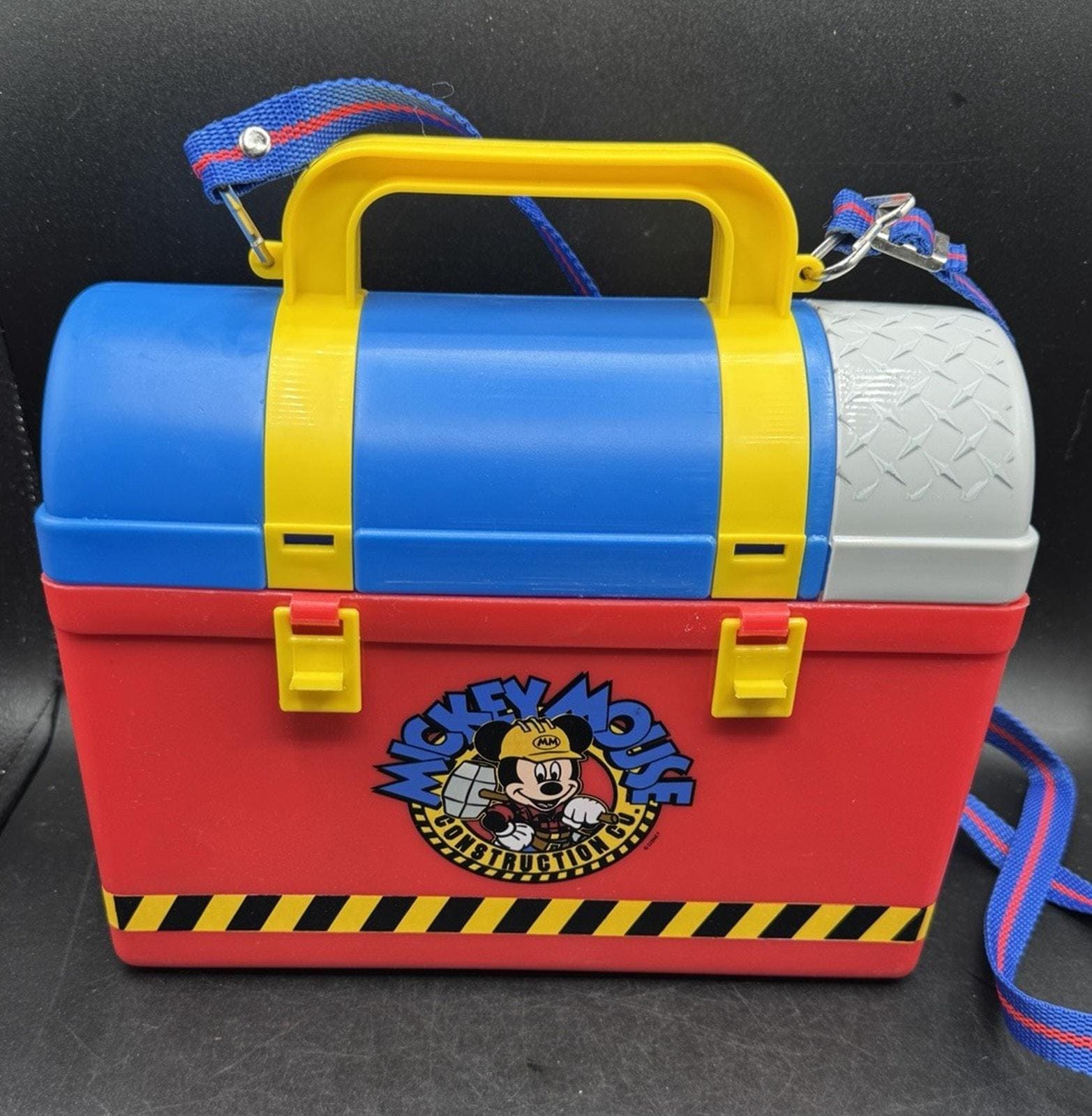 New 1990's Mickey Mouse Construction Lunchbox Thermos Disney Store