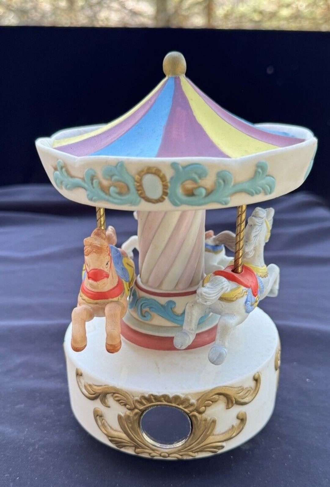 Vintage Lefton Musical Carousel Plays Carousel Waltz Hand Painted 1986 ...