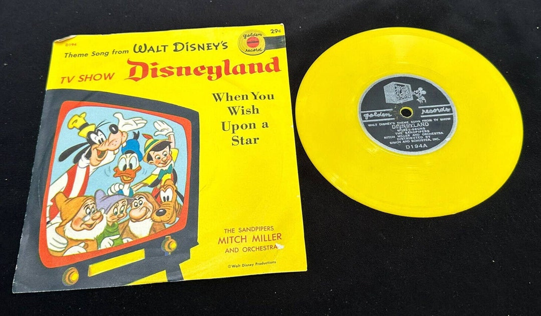 Disneyland Theme Song TV Show 45 Rpm Colored Record Wish Upon A Star ...
