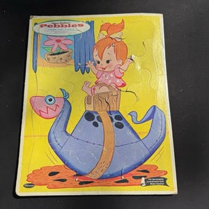 Vintage Flintstones Puzzle Pebbles Dino Dinosaur 1963 Hanna Barbera Whitman