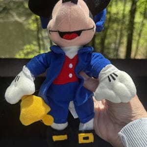 Vtg 1999 Disney Mickey Mouse As PAUL REVERE Americana America 9" pluche figuur afbeelding 2