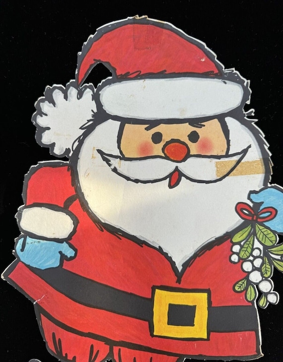 ヴィンテージ段ボール製サンタクロース切り抜きクリスマス 1960 年代