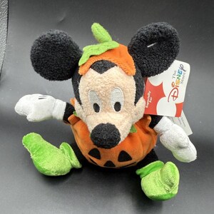 Disney Store Halloween Mickey Mouse Exclusive Bean Bag Plush Pumpkin Costume -43 image 2