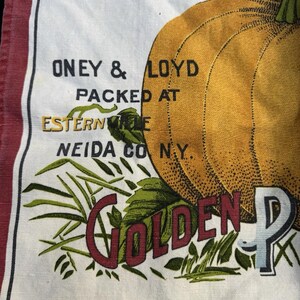 Vintage Thanksgiving Pumpkin Tea Towels 55% Cotton 45 percent Linen Made in Italy image 2
