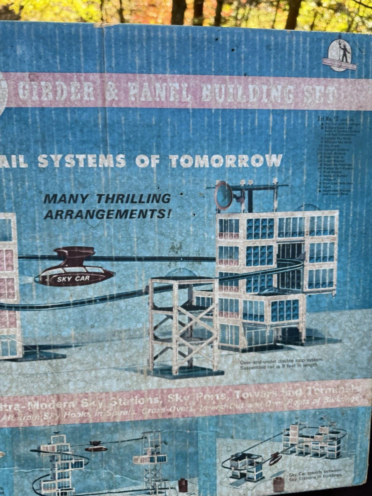 Vintage 1963 EMPTY BOX Only Kenner Sky Rail Girder Panel Toy Set  display picture 1