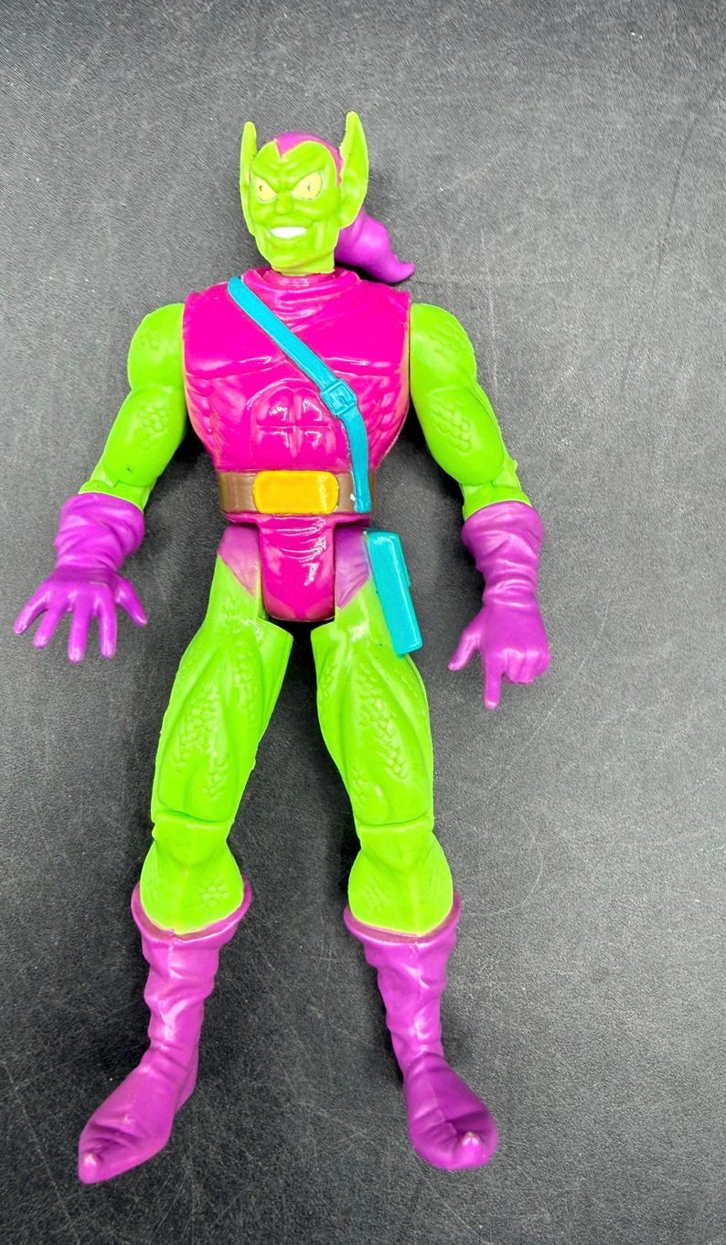 Rare Vintage 1994 Green Goblin Action Figure Spider-Man Green & Purple Comic Book Heroes image 1