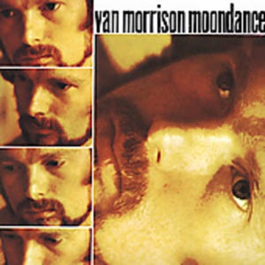Puede incluir: La portada del álbum Moondance de Van Morrison presenta un retrato grande en primer plano de tonos cálidos de una persona con barba a la derecha, con cuatro paneles de retrato más pequeños y apilados de la misma persona a la izquierda en tonos sepia.