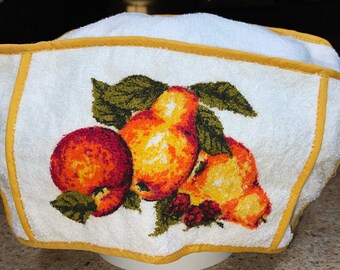 Vintage Retro New Sun Glo Match Mates Terry Cloth Fruit Toaster Cover Yellow